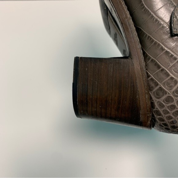 THE OFF OF ANGELA SCOTT Navy Double Monk Strap Leather Sz 40 / 9.5 US Shoes - Picture 8 of 11